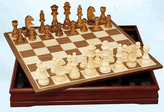 Walnut & Birch Chess Set with Felted Interior