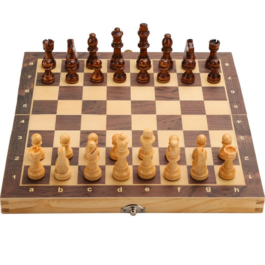 Luxurious Large Magnetic Wooden Chess Set with Felted Interior Storage